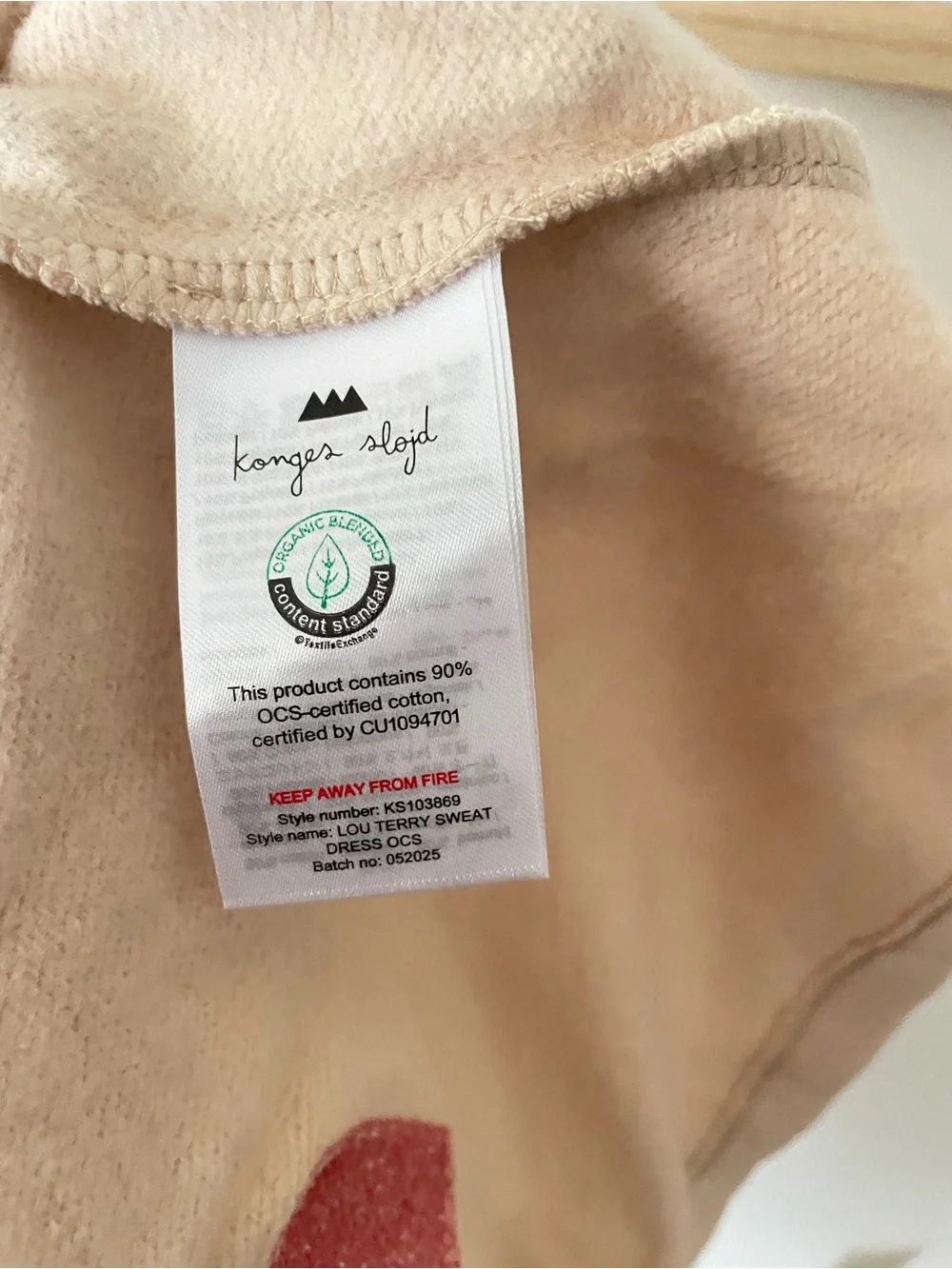 Konges Sløjd Lou Terry Heart Dress Bon Coeur Colore in Kids Size 4Y